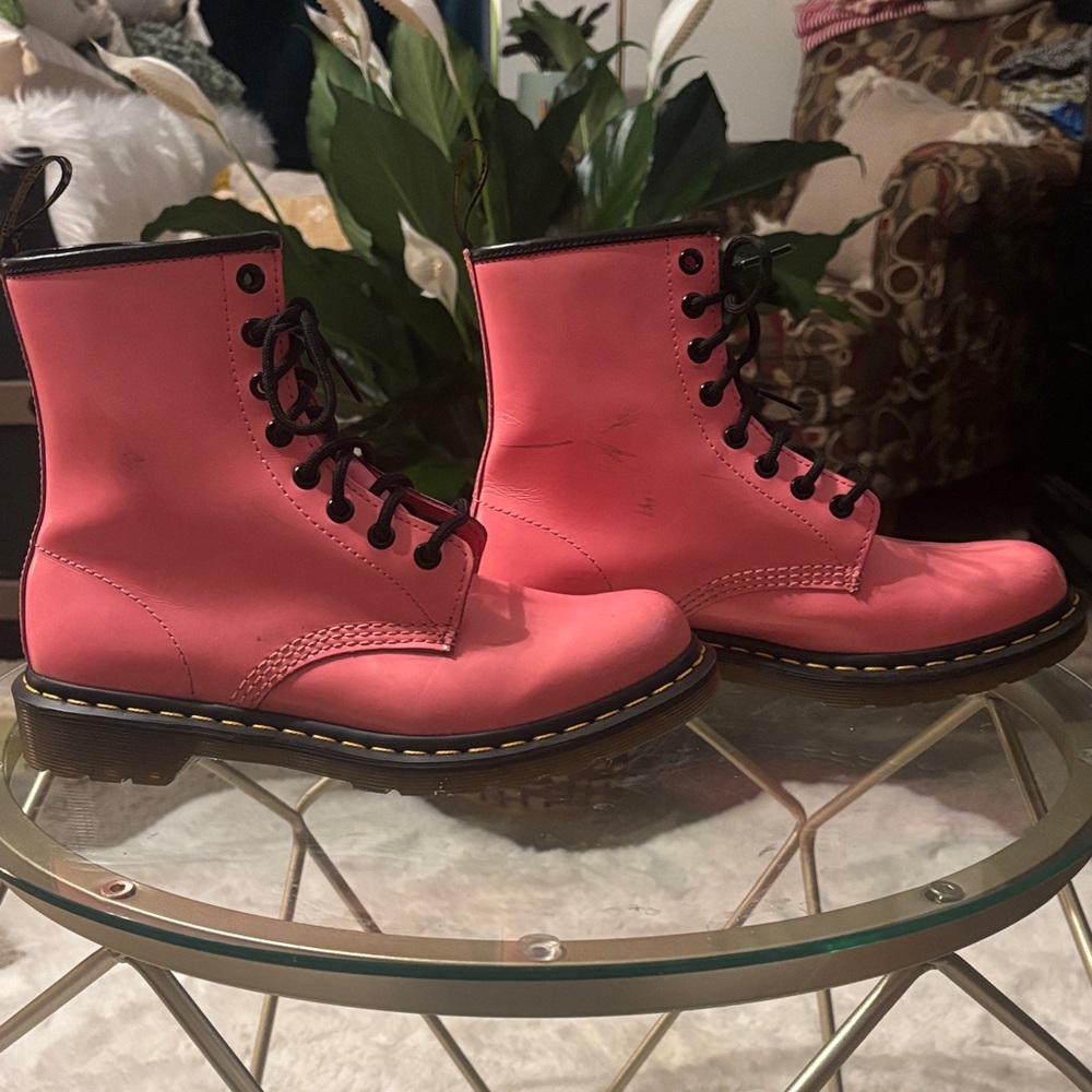 Dr. Martens AIR WAIR Pink Combat Boots - Picture 3 of 9